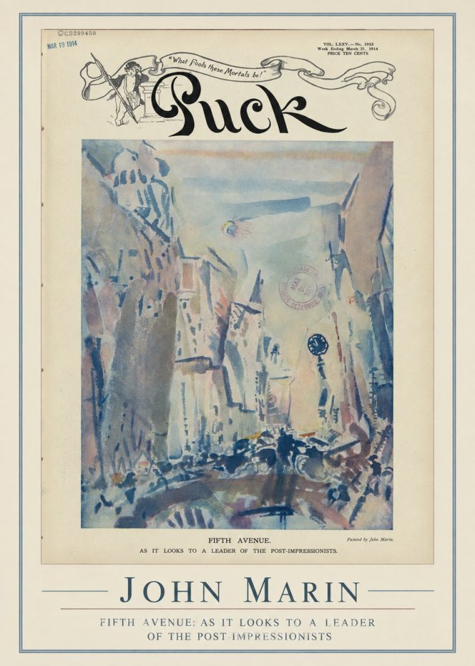 John Marin Fifth Avenue – as It Looks to a Leader of the Post-impressionists No2 - Poszter