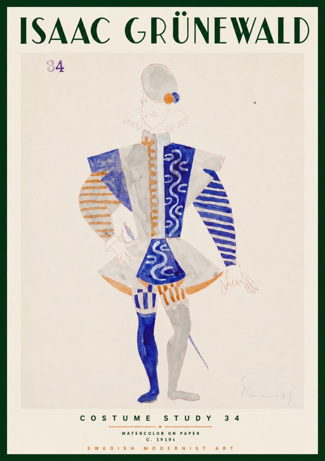 Isaac Grünewald Costume Study 34 No3 - Poszter