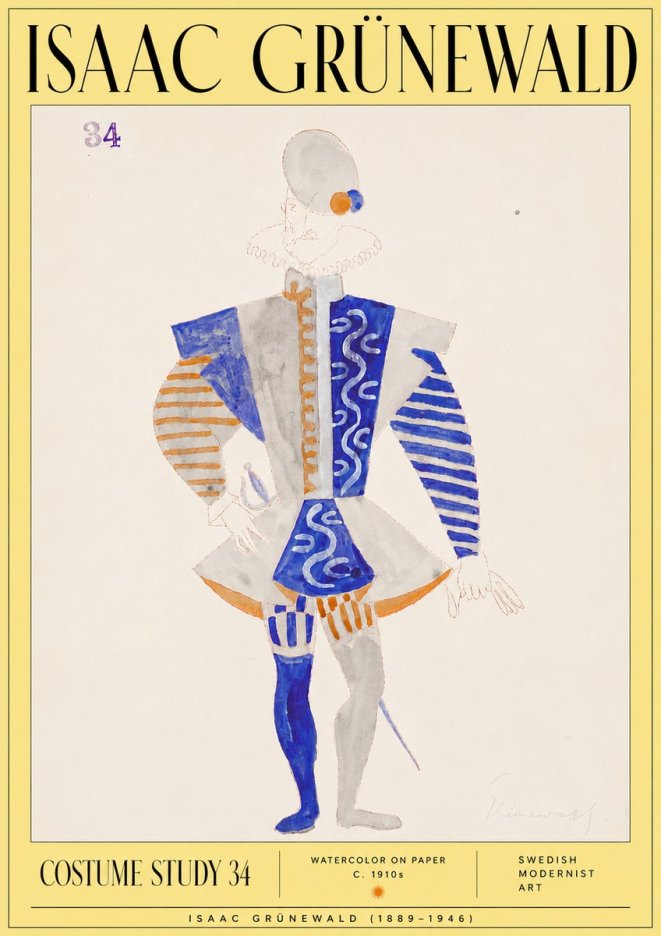 Isaac Grünewald Costume Study 34 No6 - Poszter