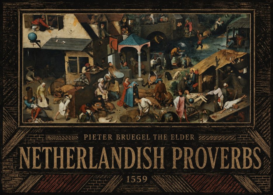 Pieter Bruegel Netherlandish Proverbs III No5 - Poszter