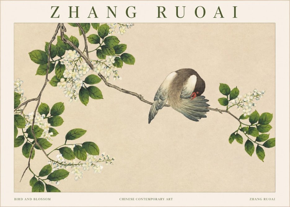 Zhang Ruoai Bird and Blossom No1 - Poszter