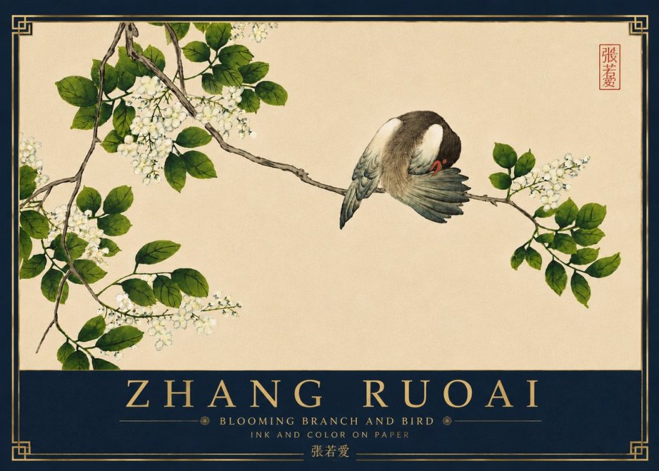Zhang Ruoai Bird and Blossom No6 - Poszter
