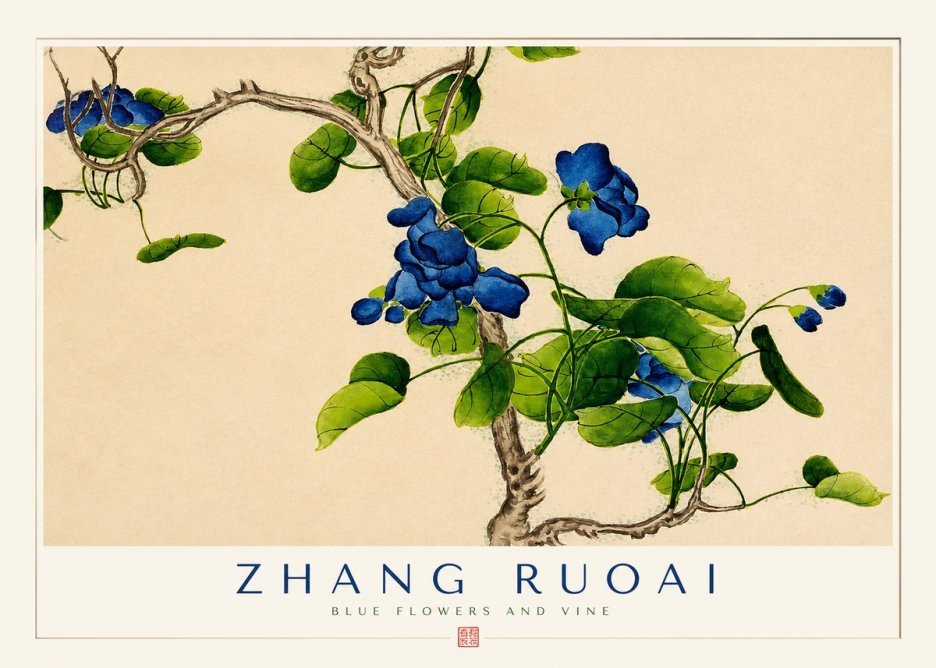 Zhang Ruoai Blue Morning Glories No2 - Poszter