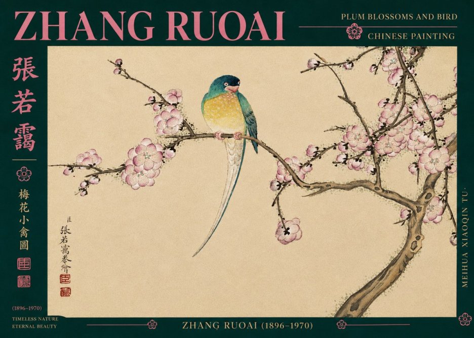 Zhang Ruoai Plum Blossoms and Bird No3 - Poszter
