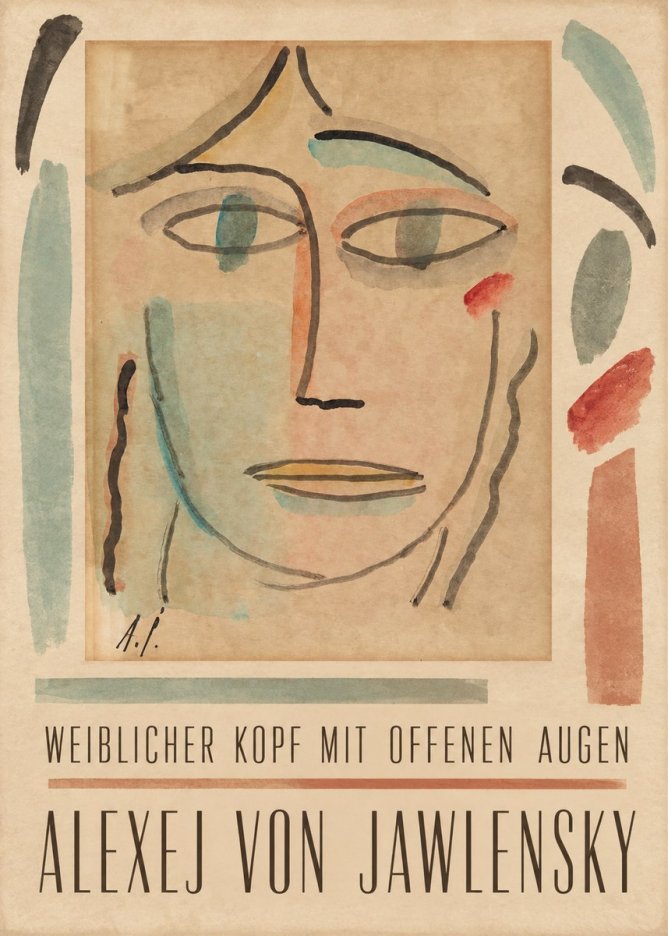 Alexej von Jawlensky Weiblicher Kopf Mit Offenen Augen No2 - Poszter