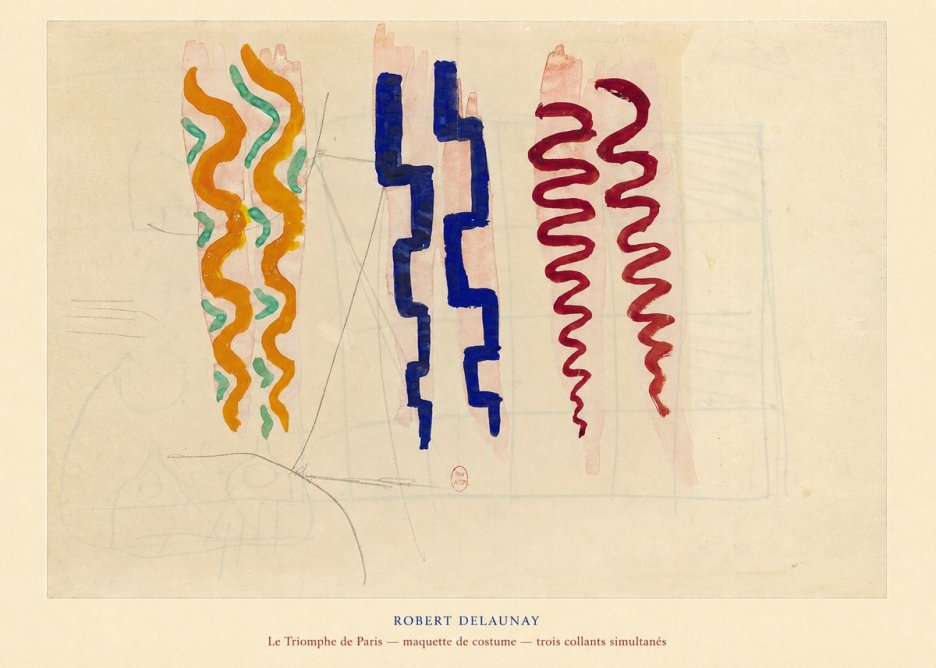 Robert Delaunay Le Triomphe De Paris — Maquette De Costume — Trois Collants Simultanés No4 - Poszter