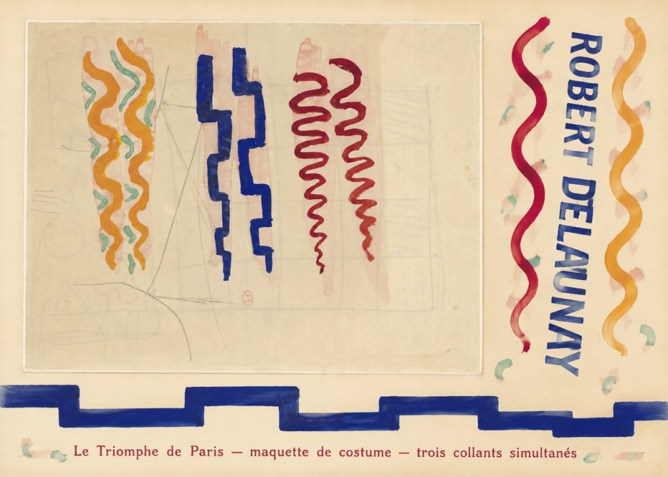 Robert Delaunay Le Triomphe De Paris — Maquette De Costume — Trois Collants Simultanés No5 - Poszter