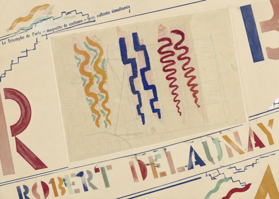Robert Delaunay Le Triomphe De Paris — Maquette De Costume — Trois Collants Simultanés No6 - Poszter