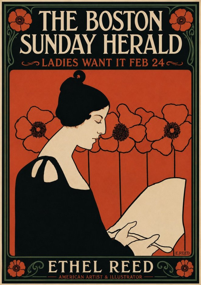 Ethel Reed The Boston Sunday Herald - Ladies Want It Feb 24 No6 - Poszter