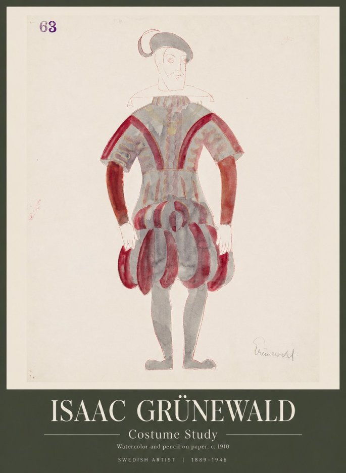 Isaac Grünewald Costume Study II No1 - Poszter