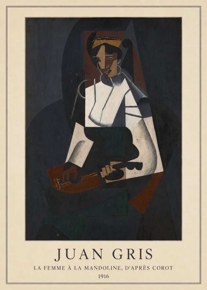 Juan Gris La Femme À La Mandoline, D'après Corot No4 - Poszter