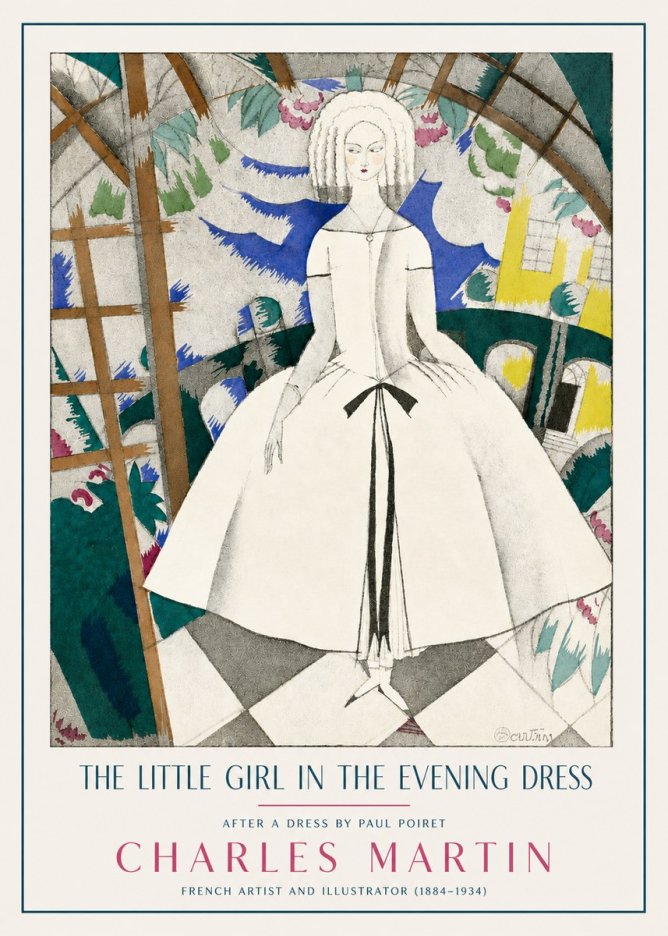 Charles Martin The Little Girl in the Evening Dress No3 - Poszter