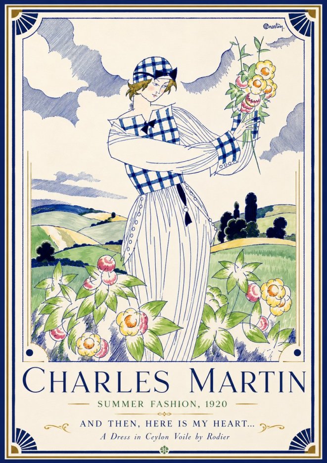 Charles Martin And Then, Here Is My Heart... Summer Dress in Ceylon Voile by Rodier No3 - Poszter