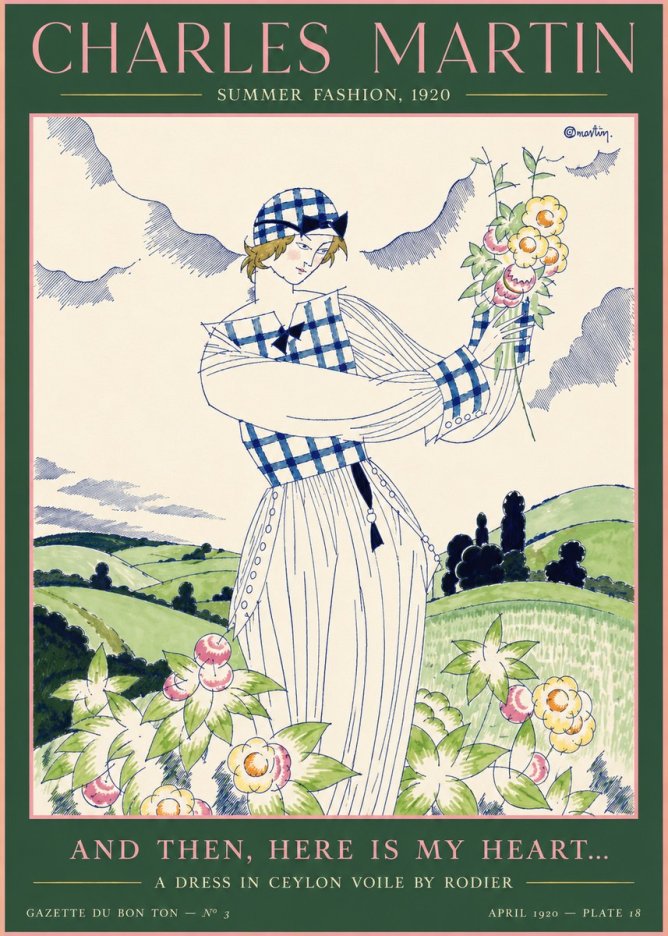 Charles Martin And Then, Here Is My Heart... Summer Dress in Ceylon Voile by Rodier No4 - Poszter