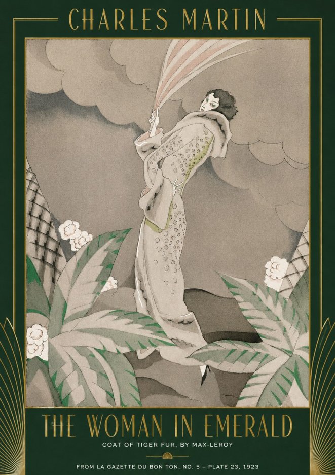 Charles Martin The Woman in Emerald No2 - Poszter