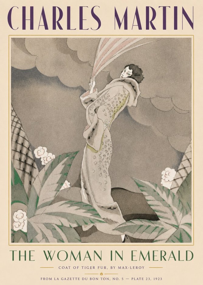 Charles Martin The Woman in Emerald No3 - Poszter