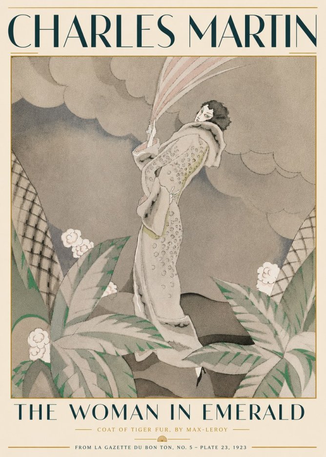 Charles Martin The Woman in Emerald No5 - Poszter