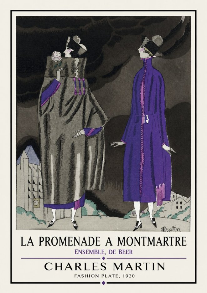 Charles Martin La Promenade a Montmartre No1 - Poszter