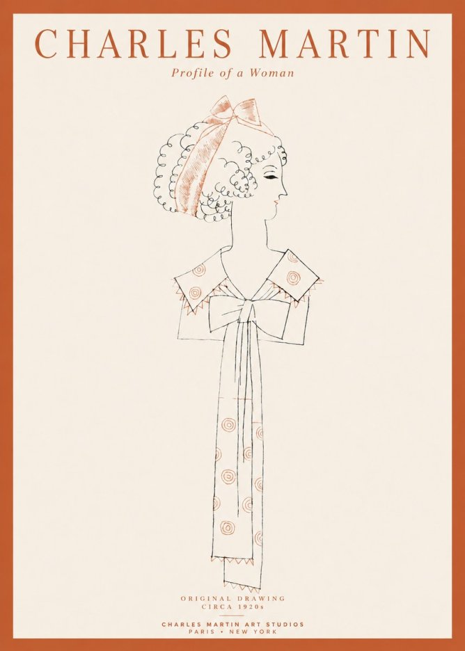 Charles Martin Profile of a Woman No1 - Poszter