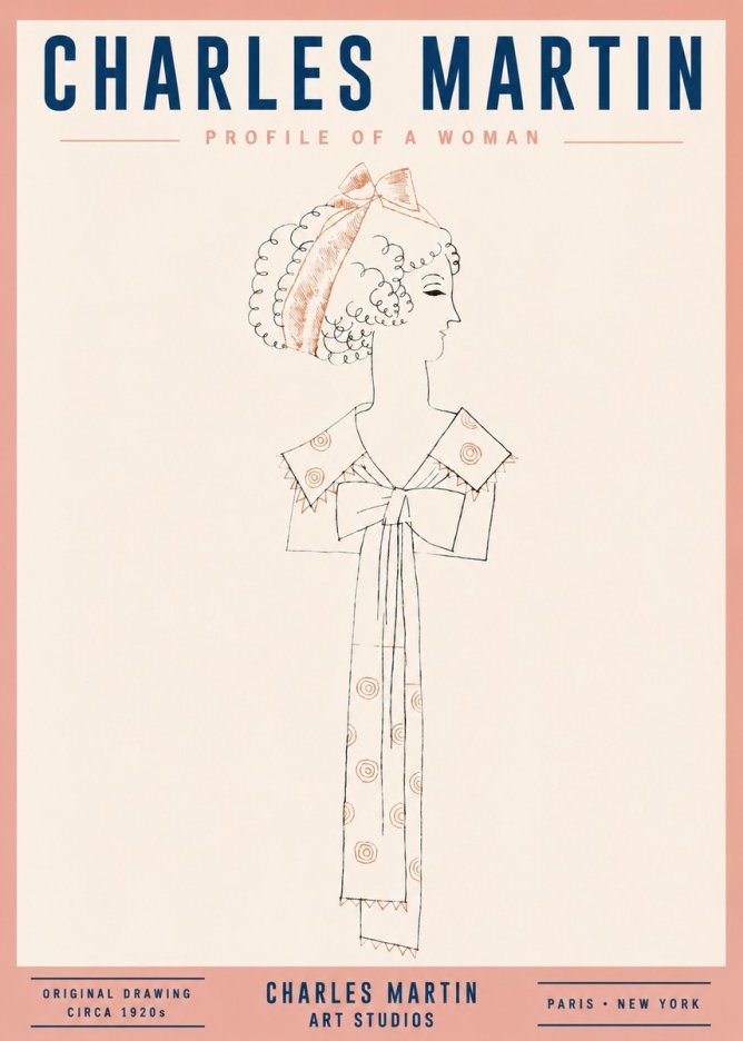 Charles Martin Profile of a Woman No2 - Poszter