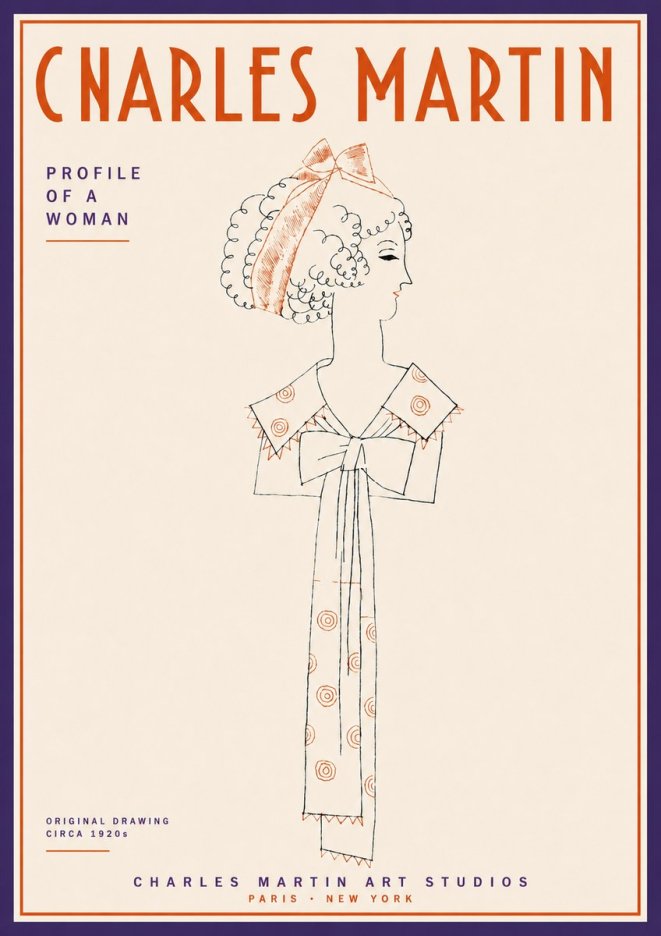 Charles Martin Profile of a Woman No4 - Poszter