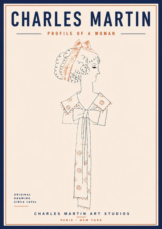 Charles Martin Profile of a Woman No6 - Poszter