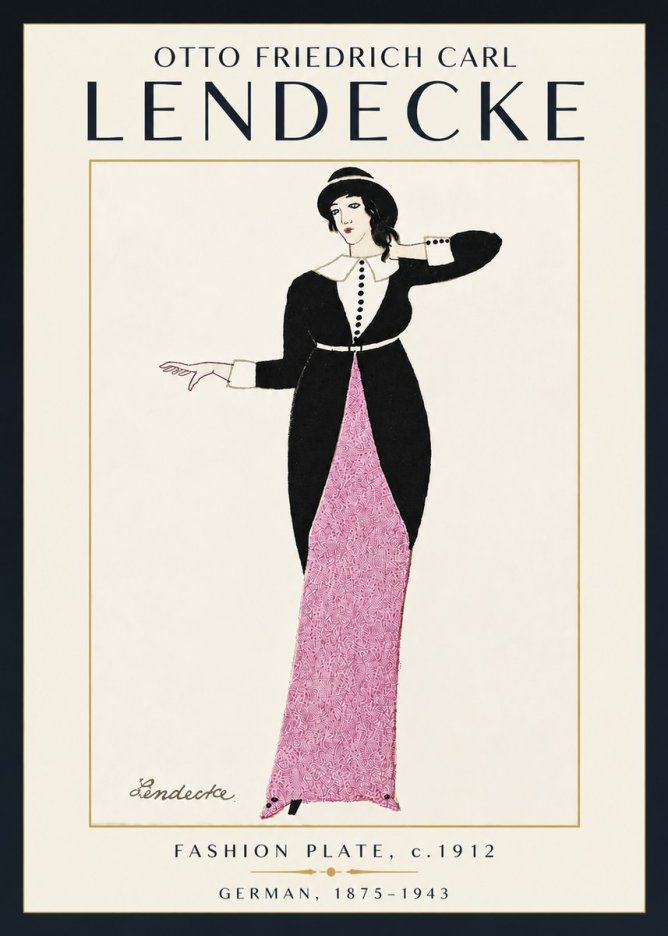 Otto Friedrich Carl Lendecke Fashion Plate II No5 - Poszter