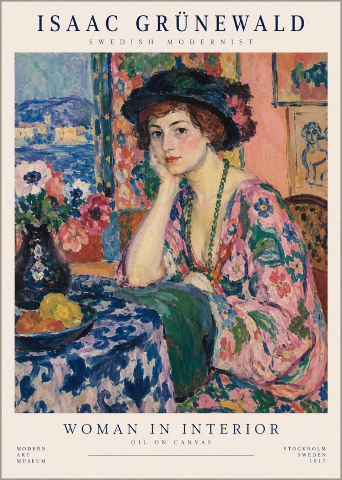 Isaac Grünewald Woman in Interior No1 - Poszter
