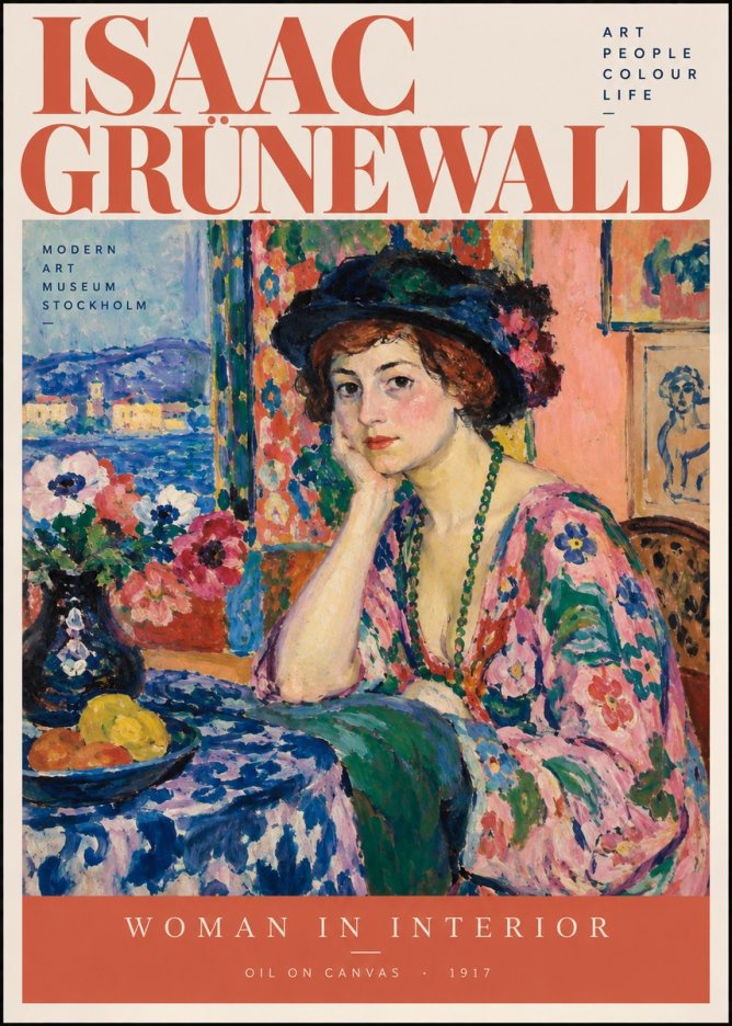 Isaac Grünewald Woman in Interior No2 - Poszter
