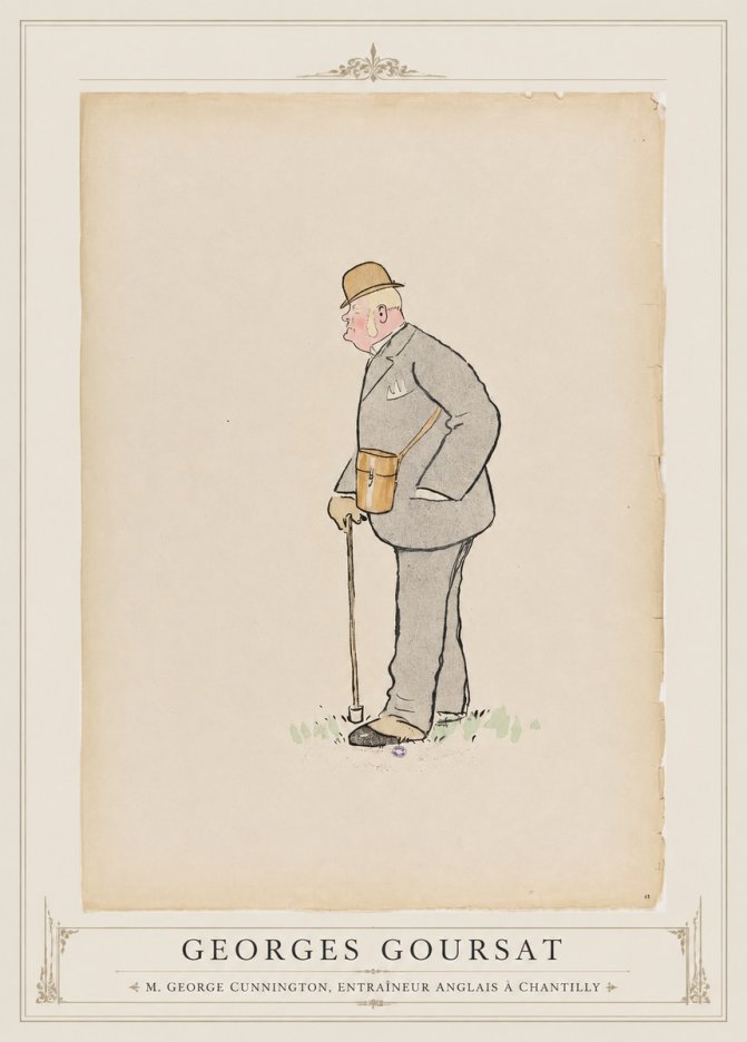 Georges Goursat M. George Cunnington, Entraîneur Anglais À Chantilly No1 - Poszter