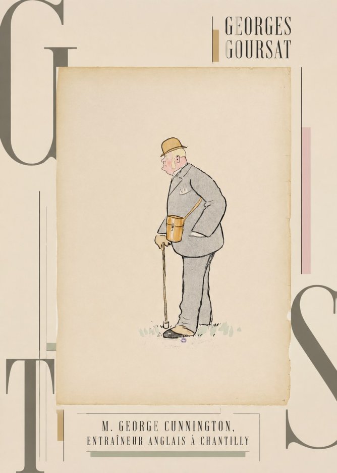 Georges Goursat M. George Cunnington, Entraîneur Anglais À Chantilly No3 - Poszter