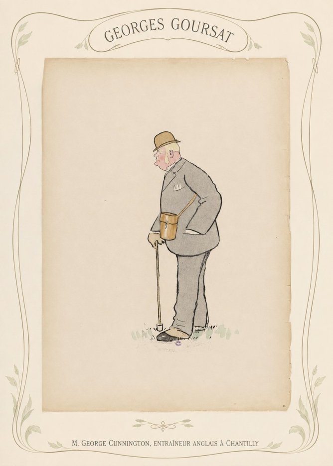 Georges Goursat M. George Cunnington, Entraîneur Anglais À Chantilly No4 - Poszter