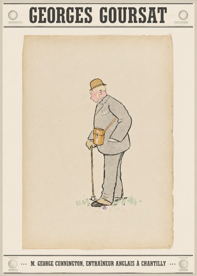 Georges Goursat M. George Cunnington, Entraîneur Anglais À Chantilly No5 - Poszter