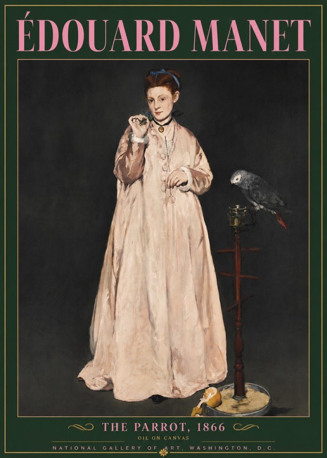 Édouard Manet The Parrot No5 - Poszter