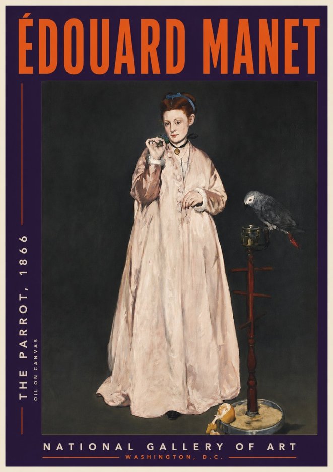 Édouard Manet The Parrot No6 - Poszter