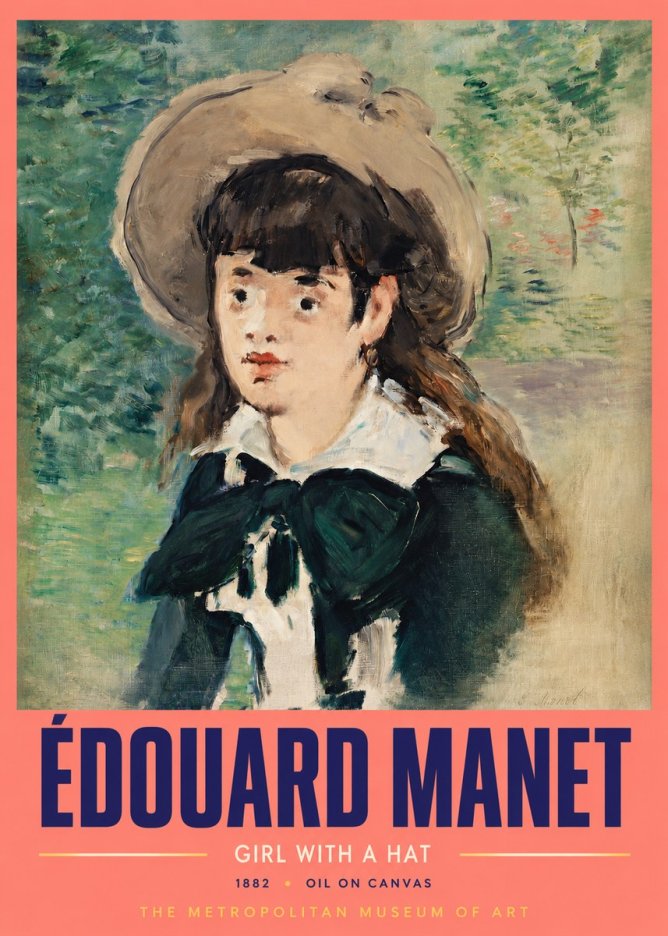 Édouard Manet Girl with a Hat No2 - Poszter
