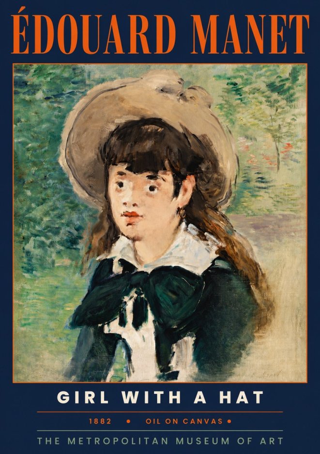 Édouard Manet Girl with a Hat No4 - Poszter