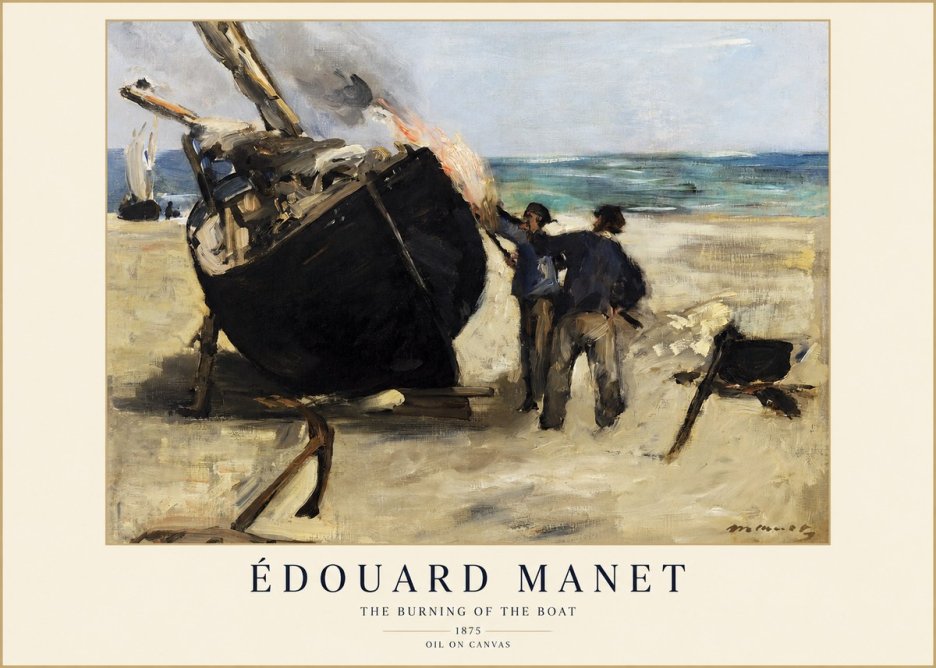 Édouard Manet The Burning of the Boat No1 - Poszter