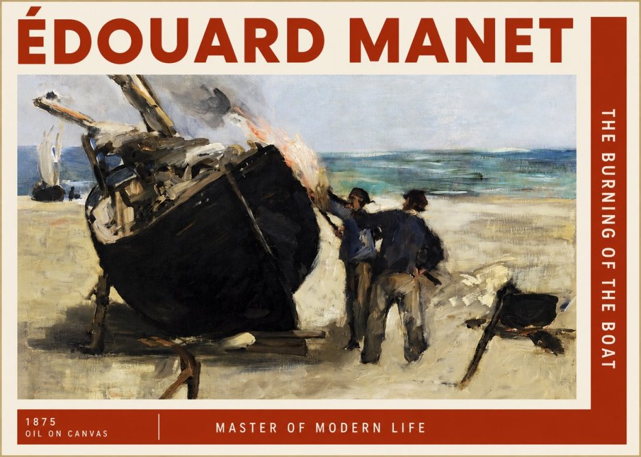 Édouard Manet The Burning of the Boat No2 - Poszter