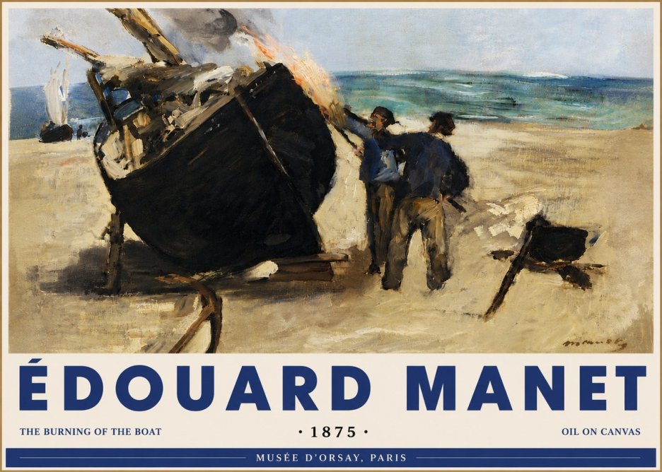 Édouard Manet The Burning of the Boat No6 - Poszter