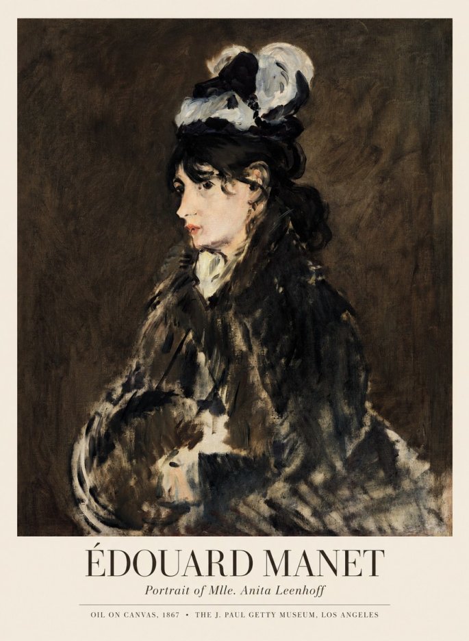 Édouard Manet Portrait of Mlle. Anita Leenhoff No1 - Poszter