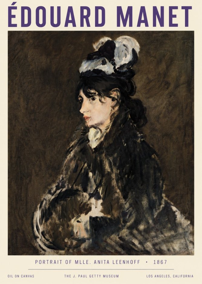 Édouard Manet Portrait of Mlle. Anita Leenhoff No4 - Poszter