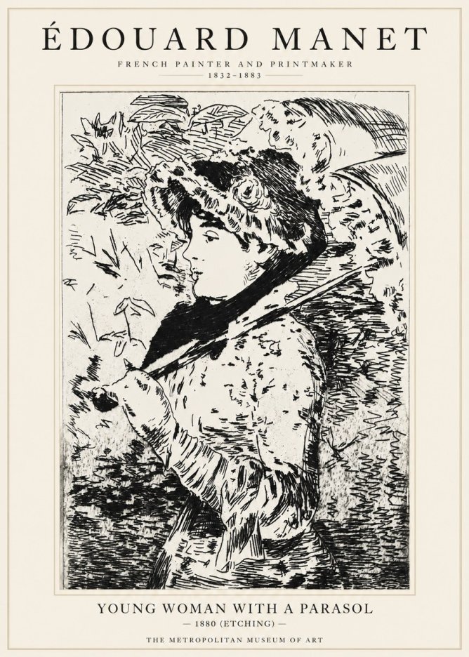Édouard Manet Young Woman with a Parasol No1 - Poszter