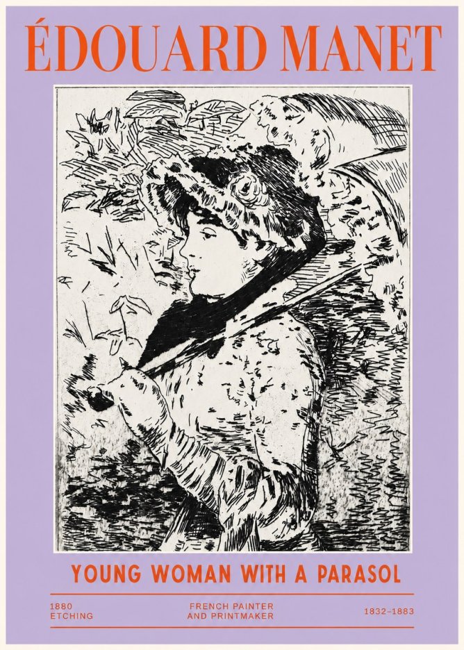 Édouard Manet Young Woman with a Parasol No2 - Poszter