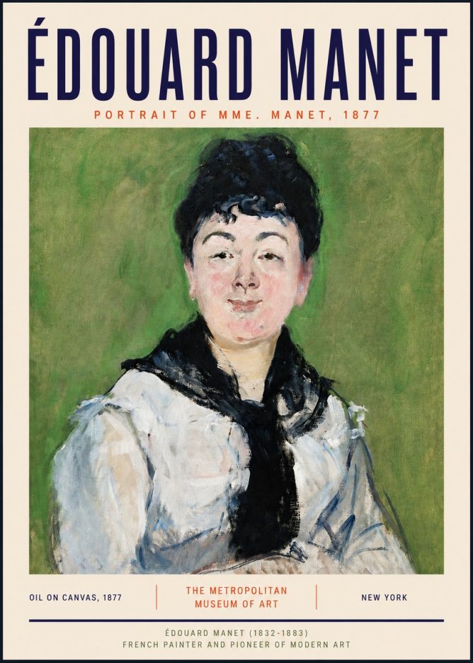 Édouard Manet Portrait of Mme. Manet No4 - Poszter