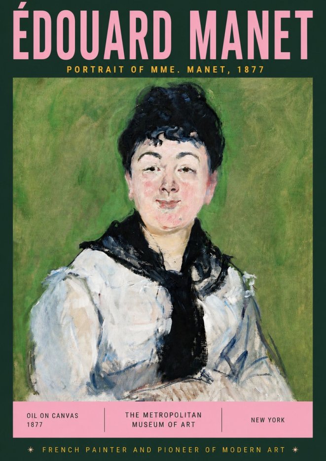 Édouard Manet Portrait of Mme. Manet No5 - Poszter
