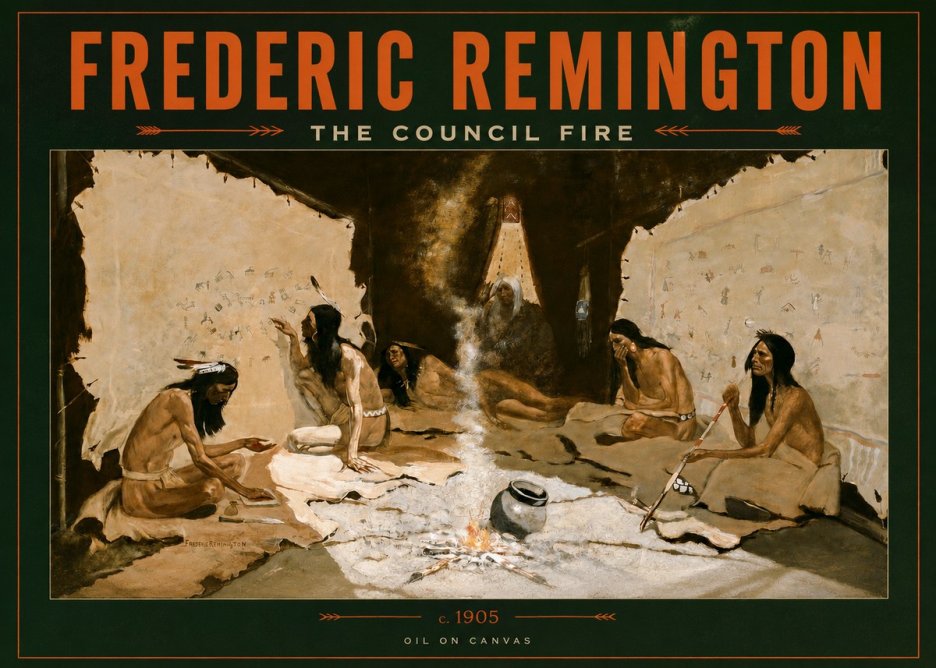 Frederic Remington The Council Fire I No2 - Poszter