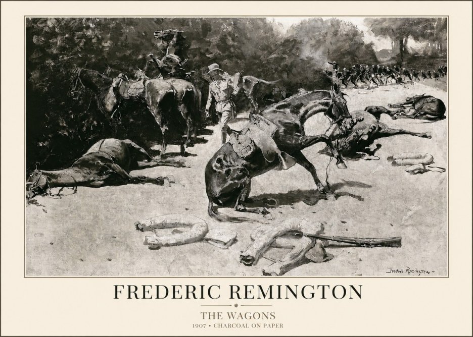 Frederic Remington The Wagons No1 - Poszter