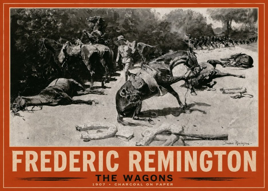 Frederic Remington The Wagons No2 - Poszter