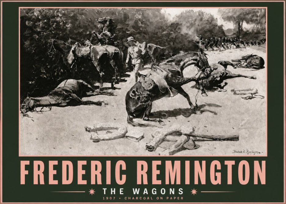 Frederic Remington The Wagons No3 - Poszter